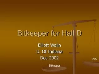 Bitkeeper for Hall D