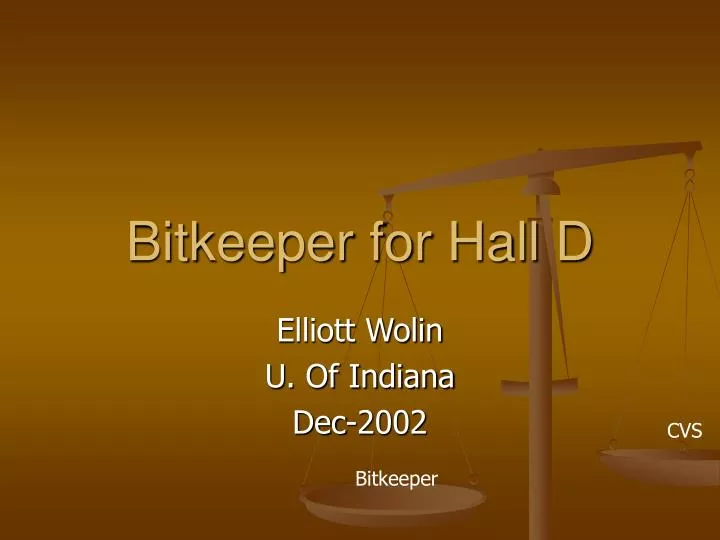 bitkeeper for hall d
