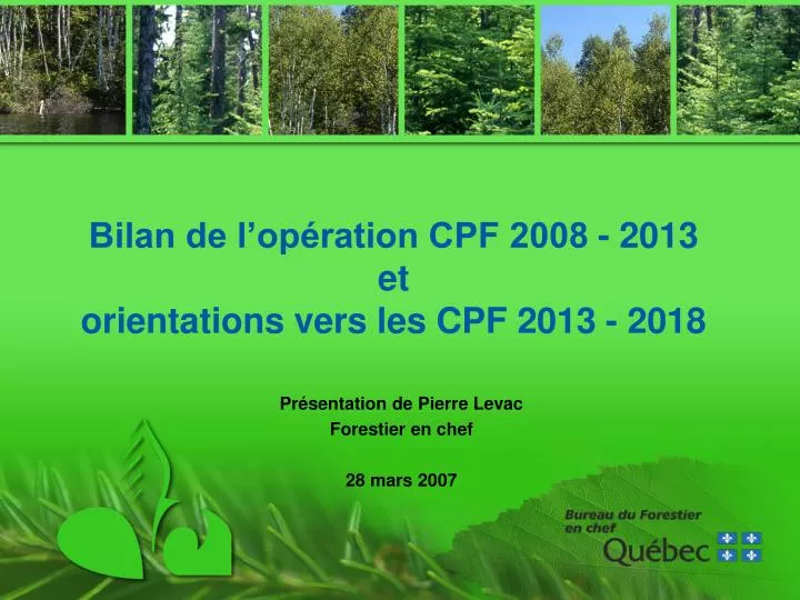 bilan de l op ration cpf 2008 2013 et orientations vers les cpf 2013 2018