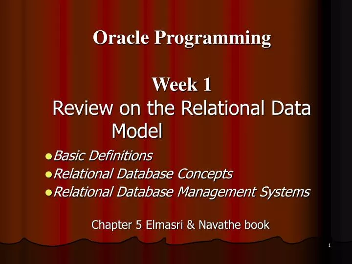 basic definitions relational database concepts relational database management systems