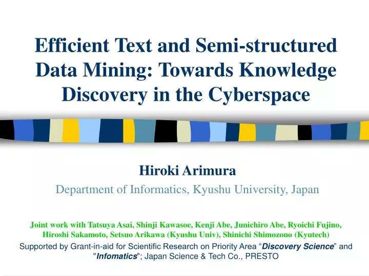 efficient text and semi structured data mining towards knowledge discovery in the cyberspace