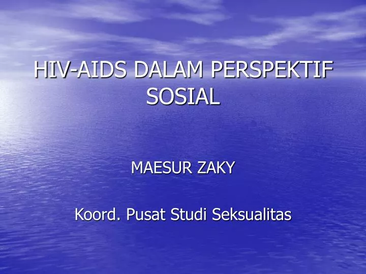 hiv aids dalam perspektif sosial