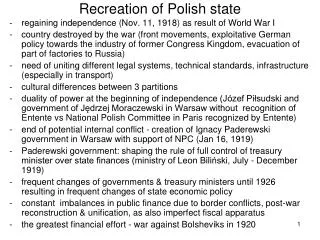 Recreation of Polish state