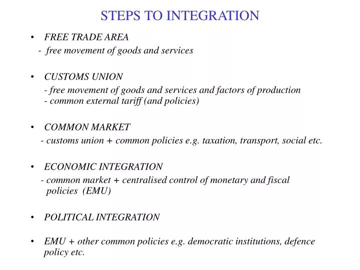 steps to integration