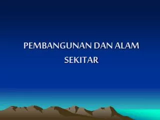 pembangunan dan alam sekitar