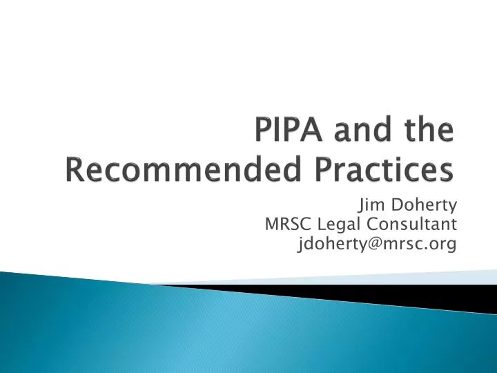 pipa and the recommended practices