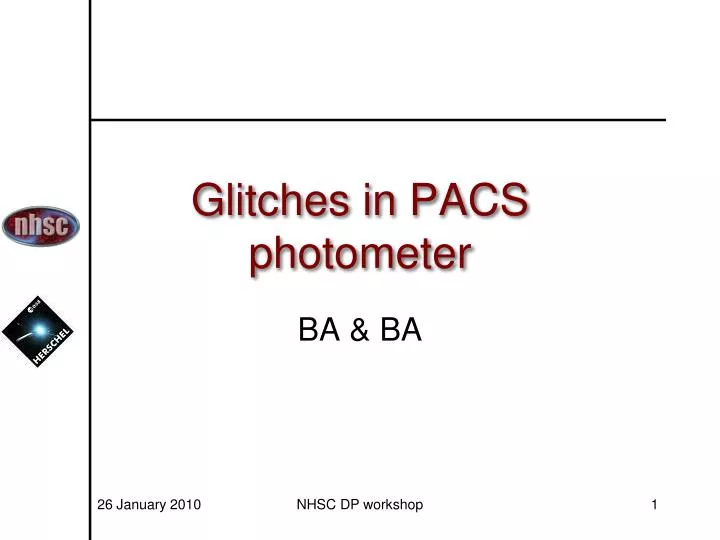 glitches in pacs photometer