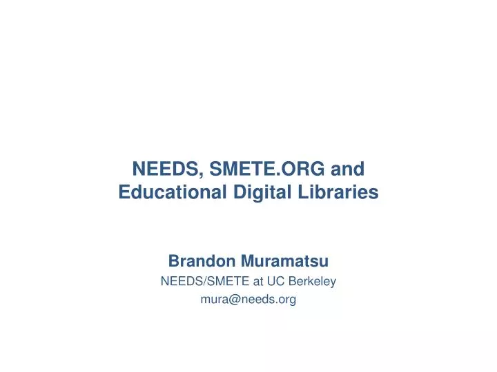 needs smete org and educational digital libraries