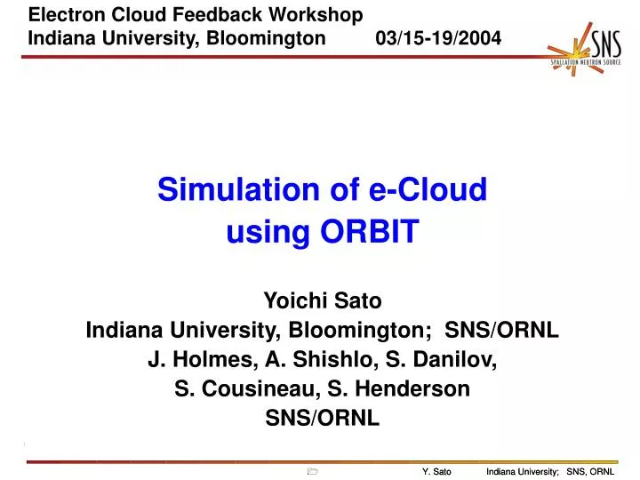 electron cloud feedback workshop indiana university bloomington 03 15 19 2004
