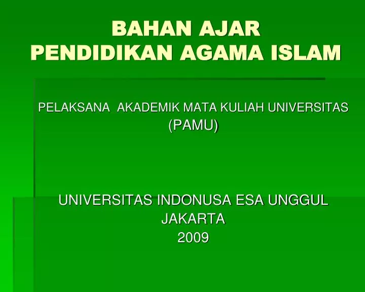 bahan ajar pendidikan agama islam