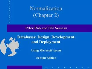 Normalization (Chapter 2)