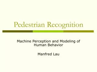 pedestrian recognition