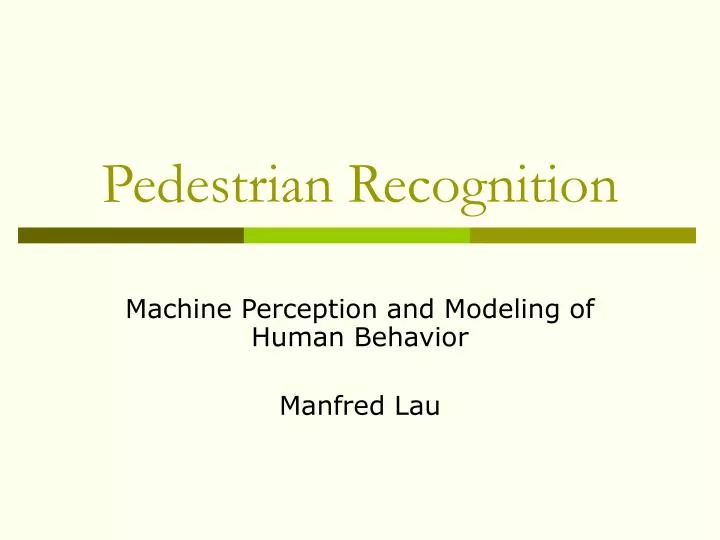 pedestrian recognition