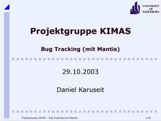 projektgruppe kimas bug tracking mit mantis