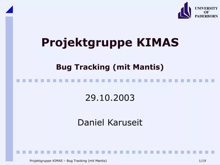 projektgruppe kimas bug tracking mit mantis