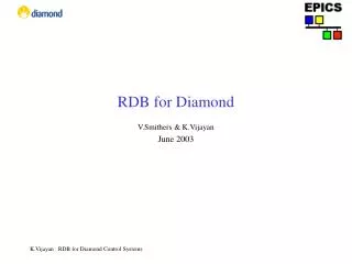 RDB for Diamond