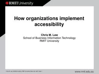 How organizations implement accessibility