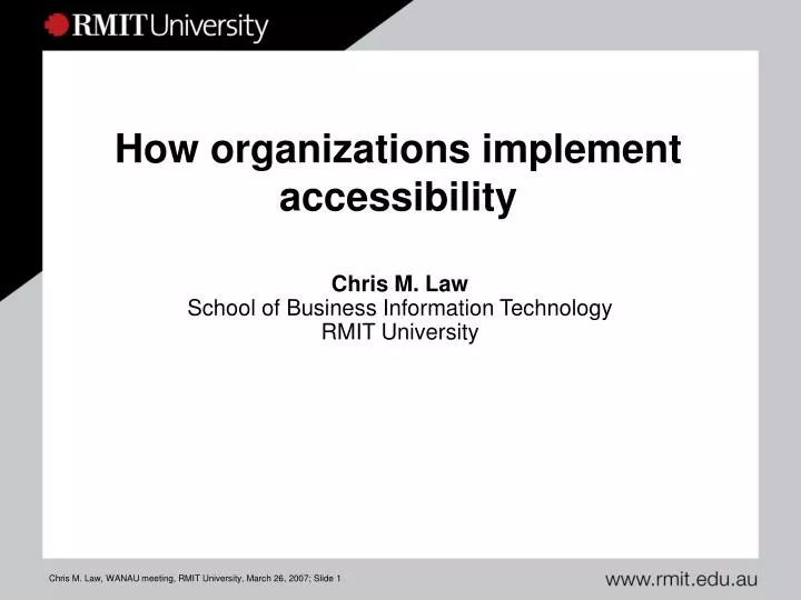 how organizations implement accessibility