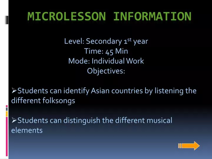 microlesson information