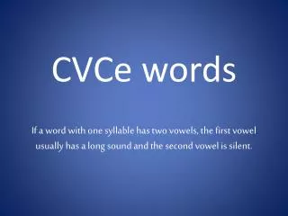 CVCe words