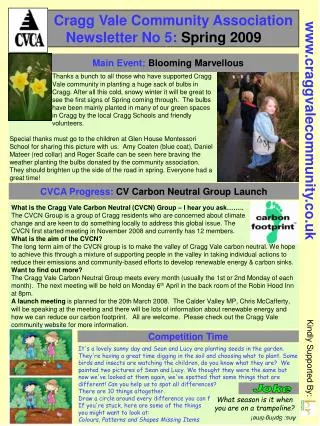 Cragg Vale Community Association Newsletter No 5: Spring 2009