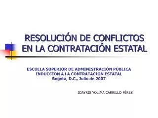 resoluci n de conflictos en la contrataci n estatal
