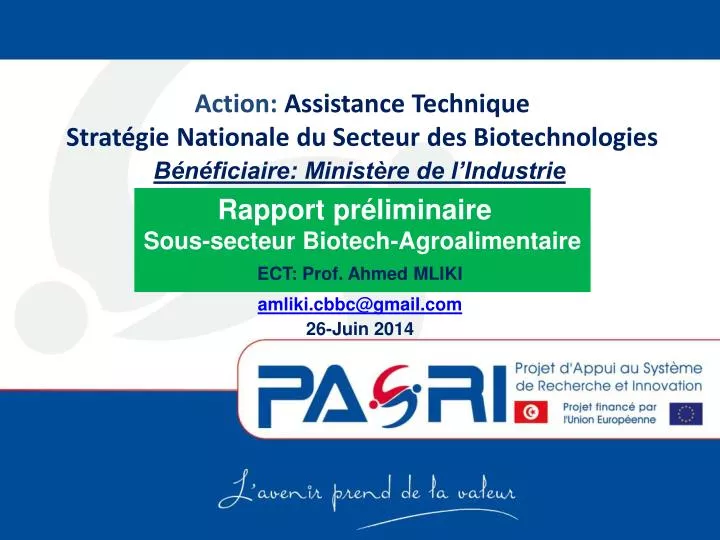 action assistance technique strat gie nationale du secteur des biotechnologies