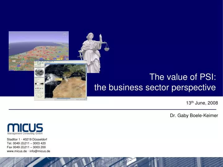 the value of psi the business sector perspective