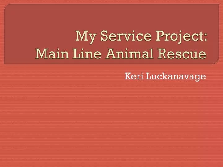 my service project main line animal rescue