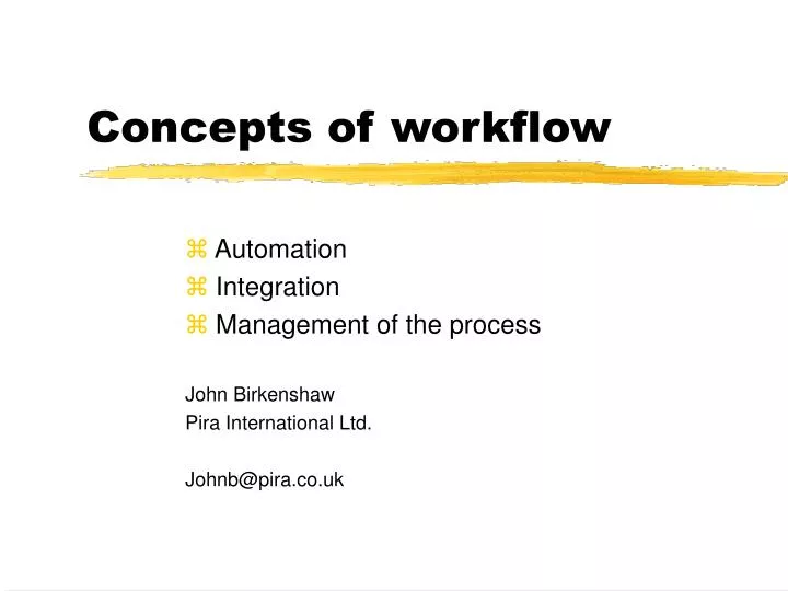 concepts of workflow