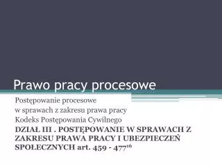 prawo pracy procesowe