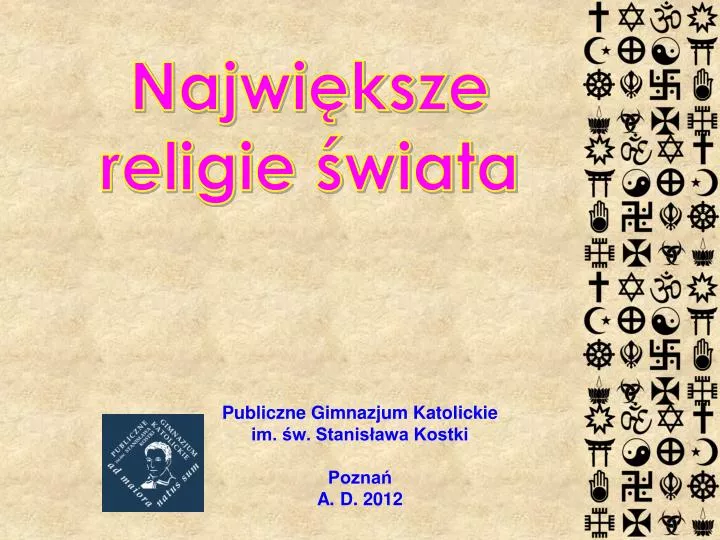 publiczne gimnazjum katolickie im w stanis awa kostki pozna a d 2012