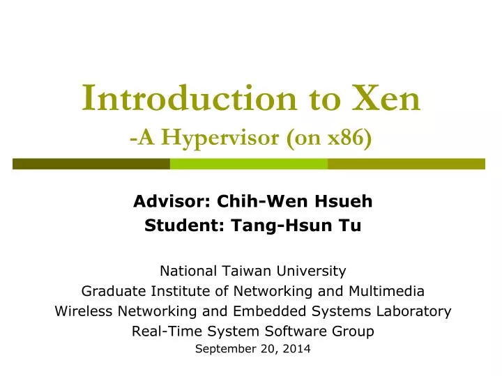 introduction to xen a hypervisor on x86