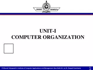 UNIT-I COMPUTER ORGANIZATION