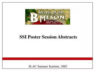 SSI Poster Session Abstracts