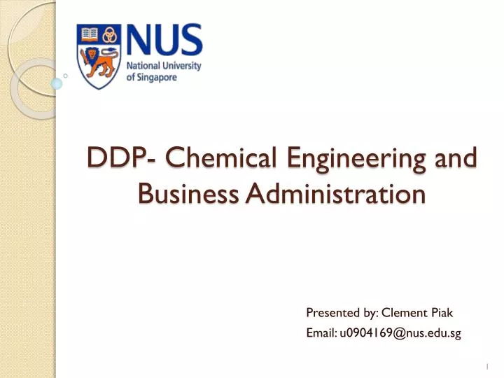 ddp chemical engineering and business administration