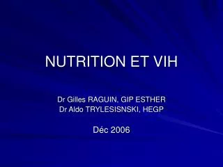 nutrition et vih