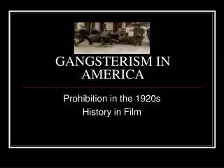 GANGSTERISM IN AMERICA