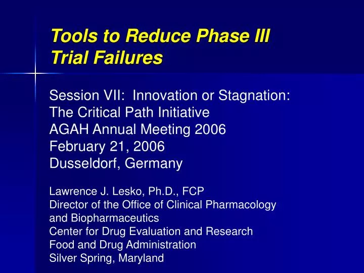 tools to reduce phase iii trial failures