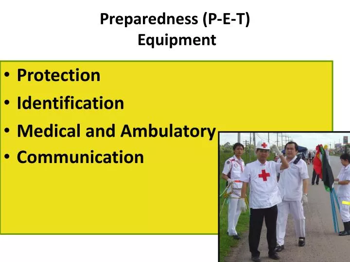 preparedness p e t equipment