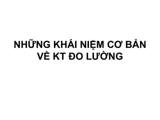 nh ng kh i ni m c b n v kt o l ng