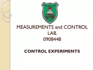 MEASUREMENTS and CONTROL LAB. 0908448