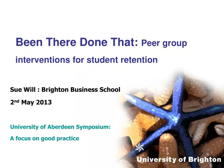 been there done that peer group interventions for student retention