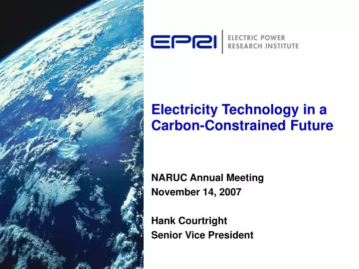 electricity technology in a carbon constrained future