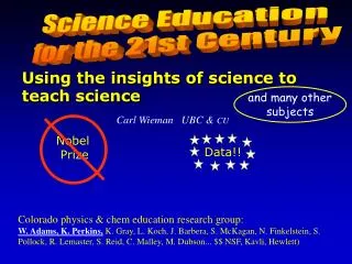 Science Education for the 21st Century