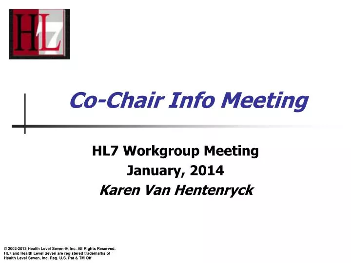 co chair info meeting