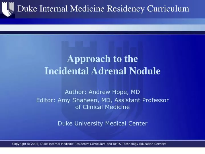approach to the incidental adrenal nodule