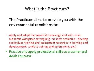 What is the Practicum?