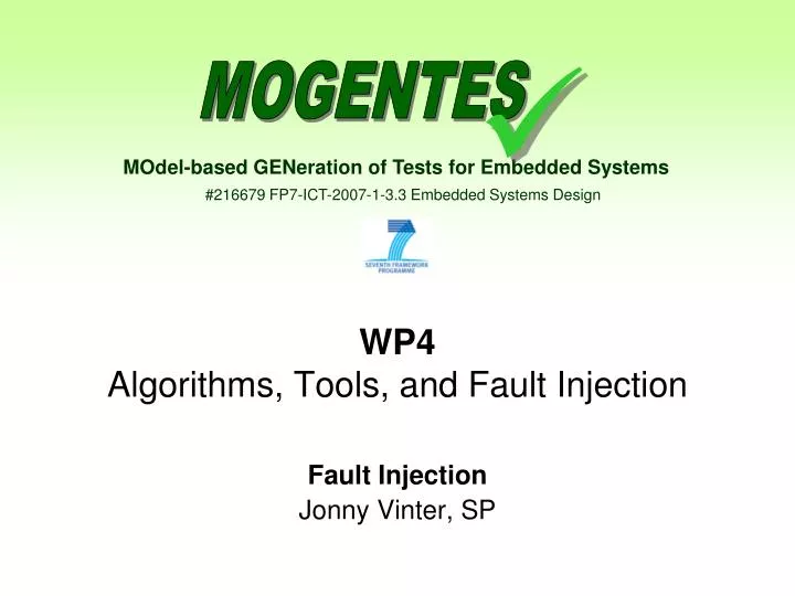 wp4 algorithms tools and fault injection