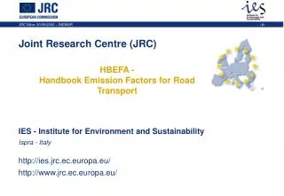 HBEFA - Handbook Emission Factors for Road Transport